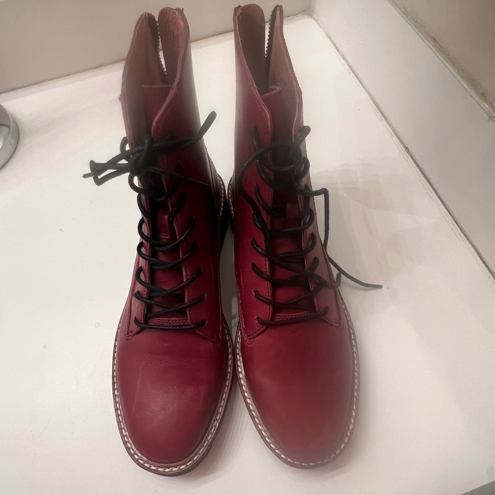Women's Madewell Red Leather Boots